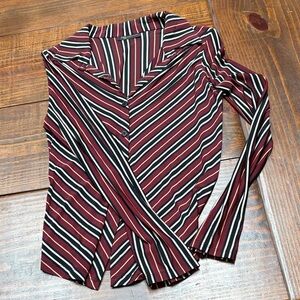 Signature Burgundy and White Striped Button-Down Shirt